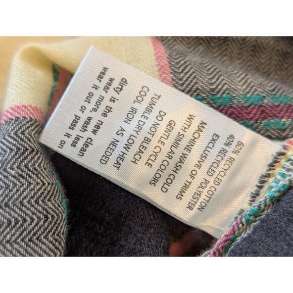 NWOT Toad & Co Re-Form Recycled Cotton Poly Flannel Shirt Barley Buffalo Check S - Picture 7 of 9